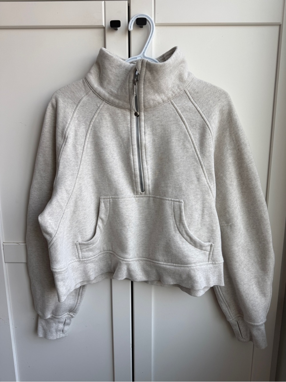 Lululemon Grey Quarter-Zip Cropped Pullover Women’s M/L